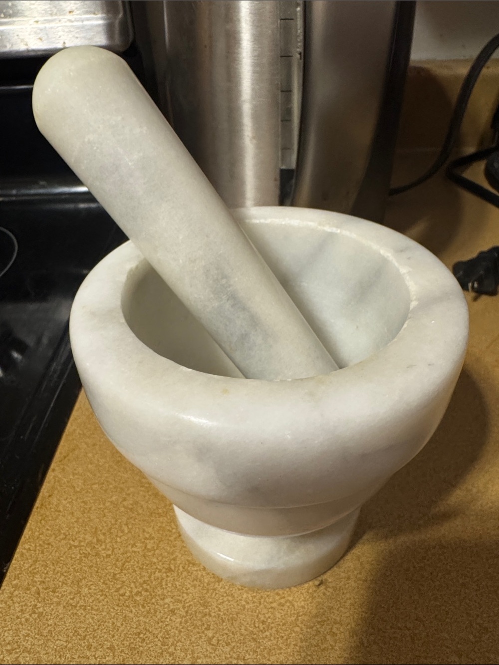White Marble Mortar and Pestle